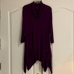 K&C grape asymmetric mini dress nwot L